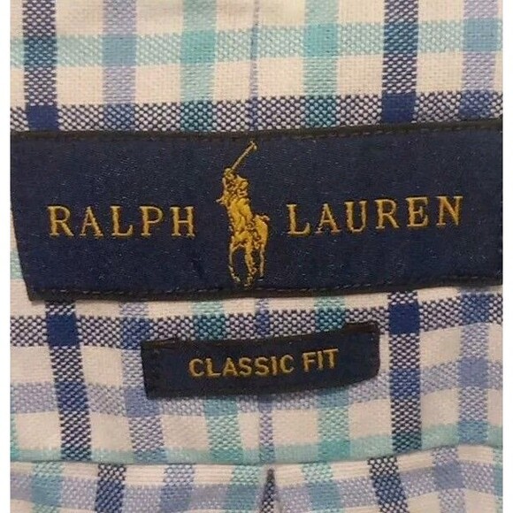 Ralph Lauren Men’s XXL Blue Check Shirt – Long Sleeve – Button Front Classic Fit - Picture 4 of 7